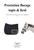 Prestation – Flocage sur ton tapis & ton licol